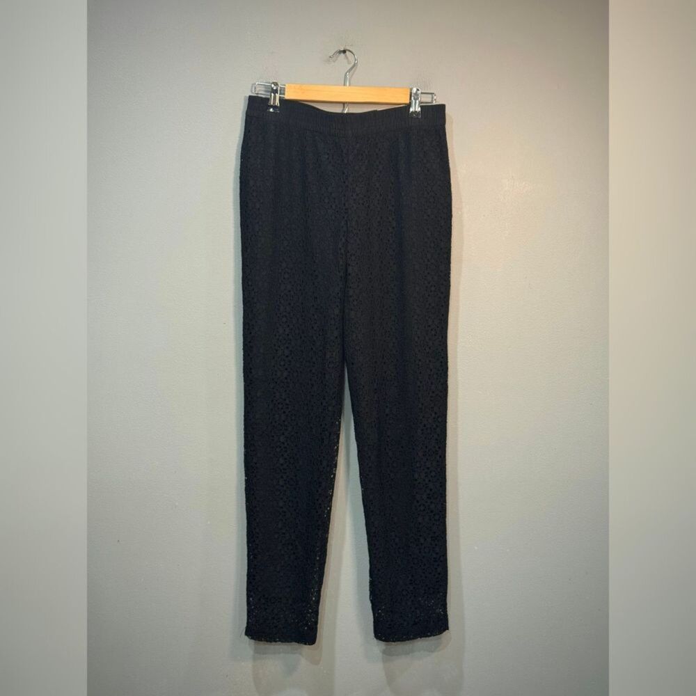 Black Chico's Lace Pull-On Pants Size 00 (2) NWT